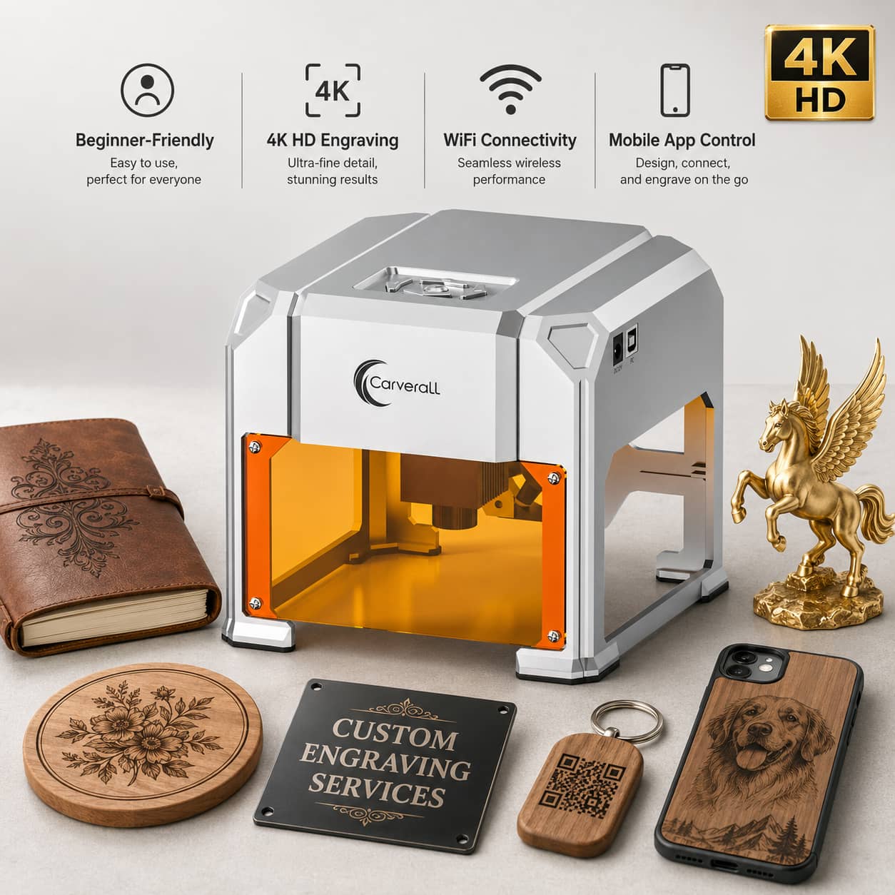 Industrial Laser Engraving Machine - Лазерный гравер Carverall, K4 3W, A1