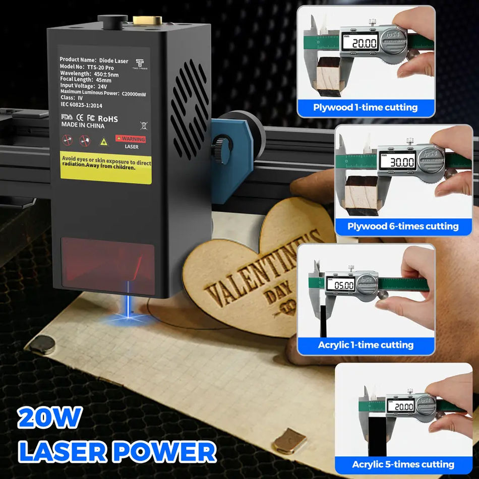 Twotrees TTS-20 Pro 20 Вт лазе – обзор и цена Industrial Grade Laser Engraver